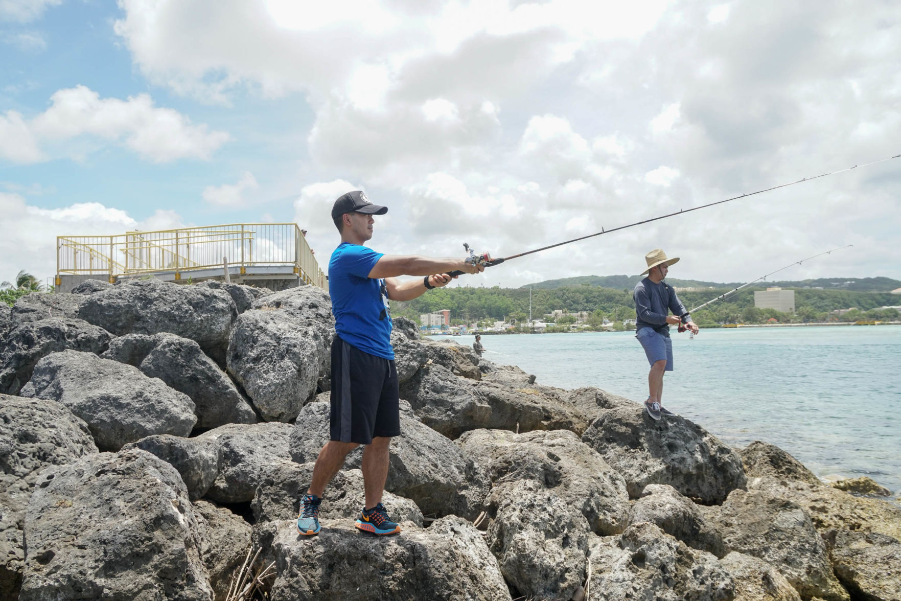 Guam in Photos 2019 - April - Fishermen prefer rocks over platform